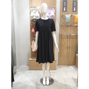 세컨스킨 오가닉 면100 플레어 원피스 블랙 SD3300