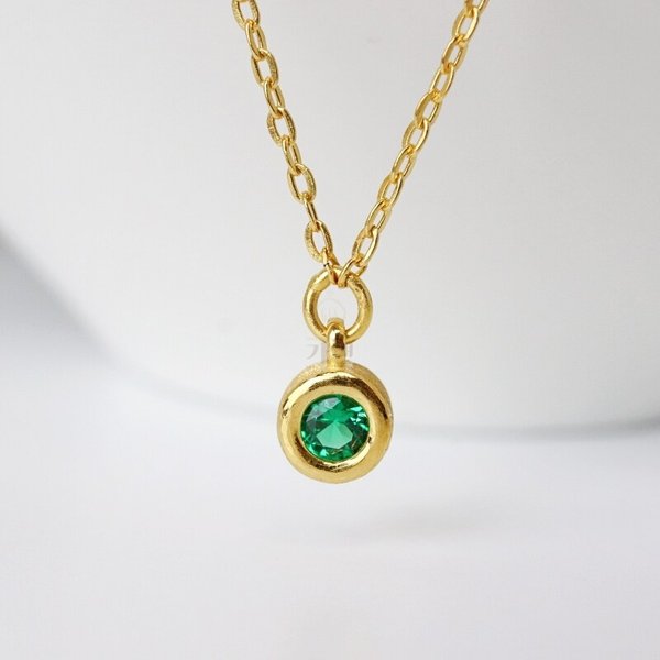 [가앤] 24k순금 심플 네츄럴 큐빅 목걸이3.75g