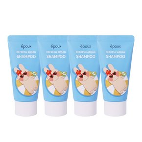 4개  리프레시 아르간 여행용 샴푸 50ml /미니스.휴대용.세면도구.어메니티