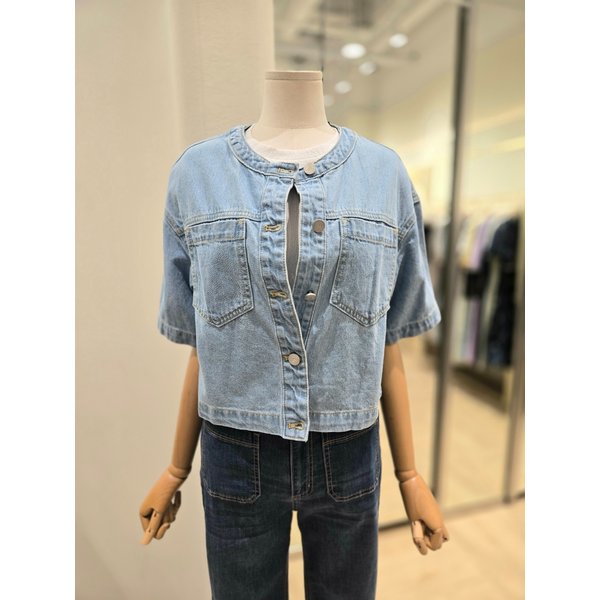 [부산점] 박시핏 4부 크롭 데님 자켓(PQ2DJ461)