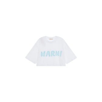 마르니 페인팅 로고 크롭트 티셔츠