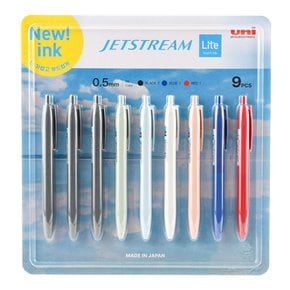 유니 제트스트림 라이트 터치 볼펜 0.5mm  9개 세트