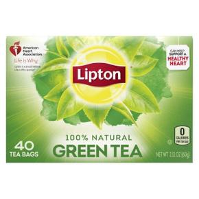 [해외직구] Lipton 립톤 100% 내추럴 그린티 녹차 티백 40입 2팩