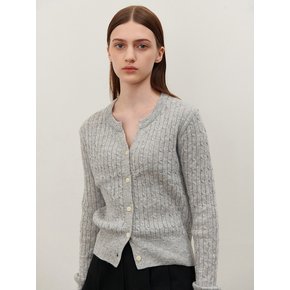 CABLE SLIT KNIT GRAY