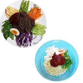 옥천 쟁반막국수2kg+ 쫄면2kg  (냉면사리20인분) 업소전문용,냉면사리