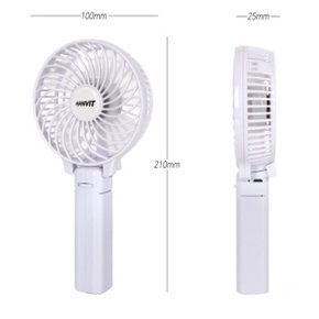 작고 가벼운 USB 핸드 손 휴대용 탁상용 접이식 선풍기 HV-4803 (화이트색상)