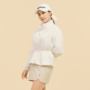 여성 시어 텍스처 세미 루즈핏 스트링 자켓 화이트 CHE1WJK1501WH