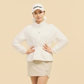 여성 시어 텍스처 세미 루즈핏 스트링 자켓 화이트 CHE1WJK1501WH