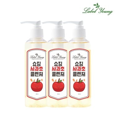 라벨영 쇼킹 사과초클렌저 200ml 3개 유분/피지/노폐물케어/약산성클렌징