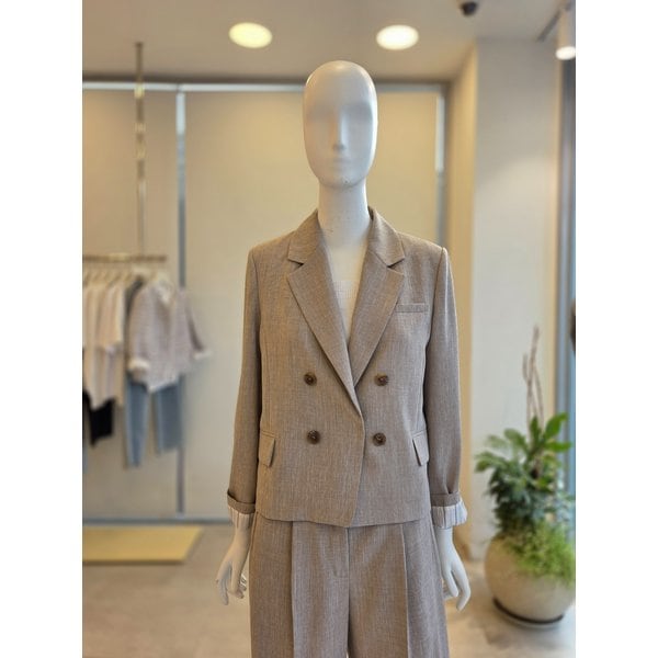 [여주점] [더 아이잗] 여성 롤업 더블 버튼 크롭 재킷 (IS4M0JK712)