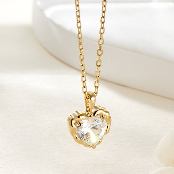 [비앤비골드] 14K 티어드 큐빅 하트 펜던트 JAP41873