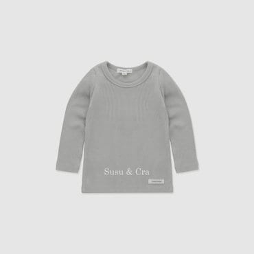 슈슈앤크라 mini 라이렌 골지 티셔츠 ㅡ 라이트블루