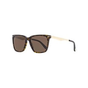 3972323 Tom Ford Uni Rectangular Sunglasses TF862 Garrett 52E Dark Havana/Gold 56mm