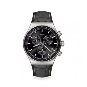 [견본] 시계 Swatch CARBONIUM DREAM New Irony Chrono YVS495 남성 블랙