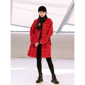 [와이제이] Check transit coat_red