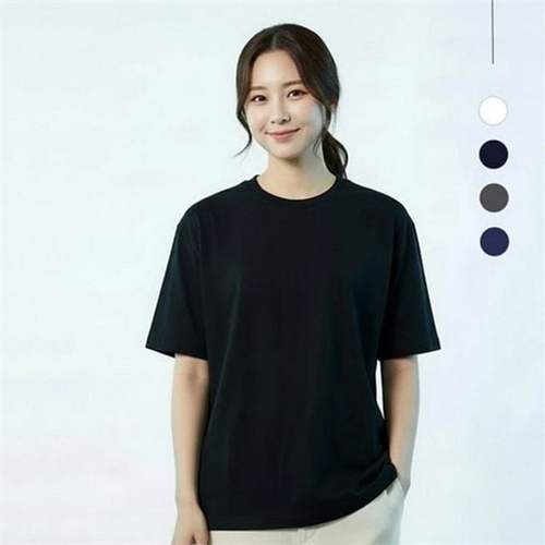 여성 모달 반팔 티 여성 쿨링 반팔 티 베이직 아이스 레이어드 여름 냉감