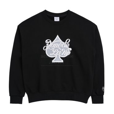 아크메드라비 SPADE SCRIPT LOGO BASIC SWEAT SHIRT BLACK-스페이드맨투맨