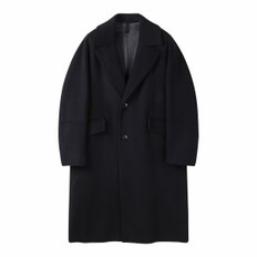 Black Oversized Fit Wool Chesterfield Coat _CWCAW24606BKX