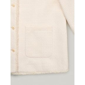 CLAIR SCARF HALF TWEED JACKET (IVORY)