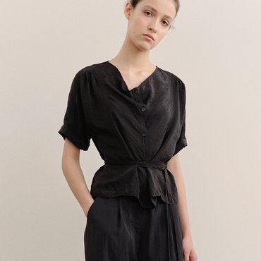 킨더살몬 Rina Blouse Obsidian Satin