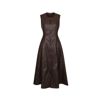 르샵블랑 슬리브리스 집업 레더 롱 원피스-L2G45LOP010