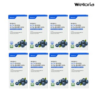 웰로리아 케어플러스 통으로 갈아만든 유기농 블루베리 100% 퓨레 주스 스틱 8박스 (총 20g X 112포)