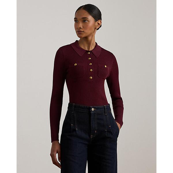 리브 니트 롱 슬리브 폴로 스웨터(WMLRSWES6820866600)