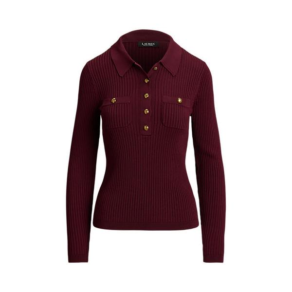 리브 니트 롱 슬리브 폴로 스웨터(WMLRSWES6820866600)