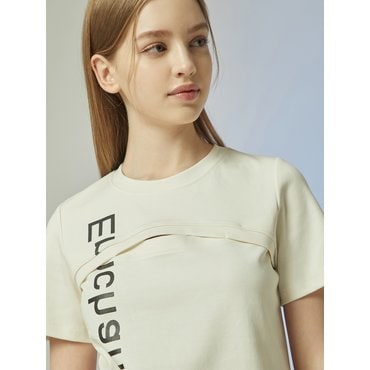 CC콜렉트 [씨씨콜렉트]레터링 절개 포인트 티셔츠 (C232PSM055)