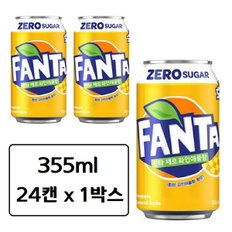 코카콜라음료 환타 제로 파인애플향 355ml x 24CAN 뚱캔 과즙 탄산 음료수 비타민C