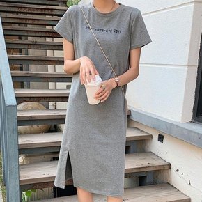 여성 베이직 옆트임 반팔 롱 원피스/1+1상품 (14292275A)