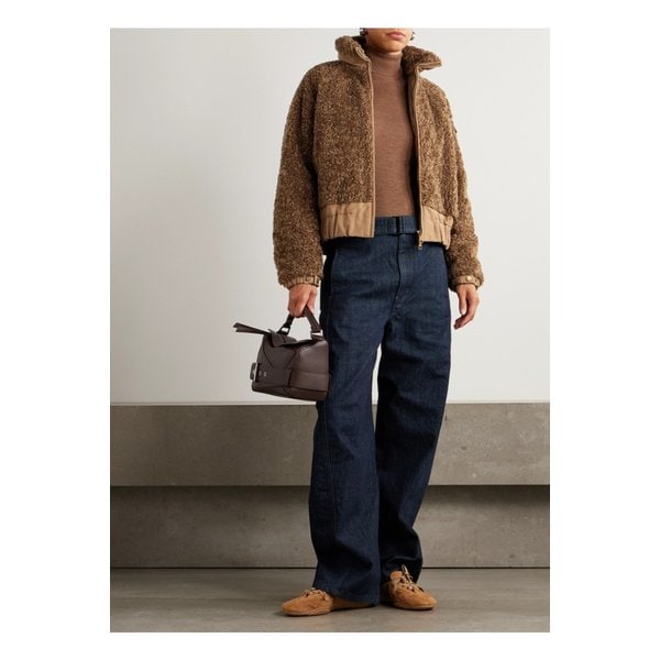 몽클레어 콜리니 셸 트리밍 플리스 다운 재킷 브라운 46376663162861911