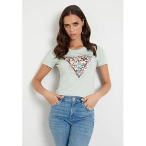 이스퀘어 4763194 Guess CHERRY FLOWER TEE - Print T-shirt soft mint