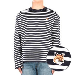 LM00105KJ0044 NAVY STRIPES 남성 폭스헤드 패치 긴팔 티셔츠