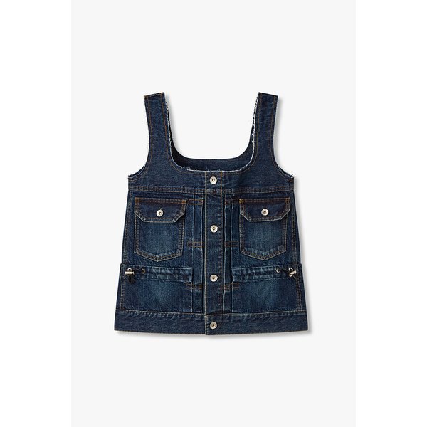 여성 스토퍼 스트링 데님 탱크탑 (블루) 6415320509000