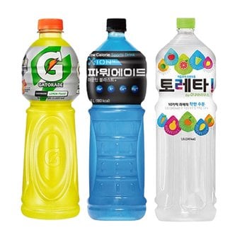  [한번에먹자] 게토레이 1.5L 2페트 + 파워에이드 1.5L 2페트 + 토레타 1.5L 2페트, 총 6페트