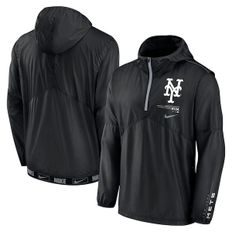 [해외] 1097272 나이키 MLB 뉴욕 메츠 Authentic Night Game Half-Zip Windbreaker - Black -