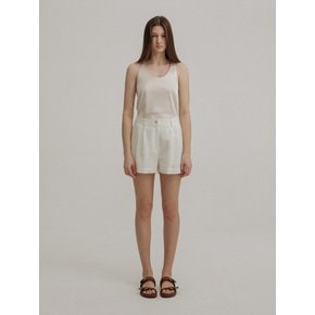 TWO-TUCK LINEN SHORT PT (WHITE)