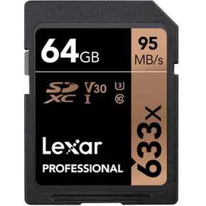 영국 렉사 sd카드 Lexar 64GB Professional Class 10 95MB/s 633x SDHC/SDXC UHSI Memory Card L