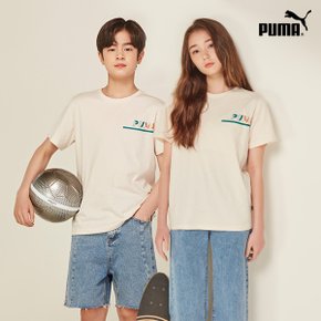 [PUMA] NEW 푸마키즈 주니어 데일리 반팔티셔츠 베이지.