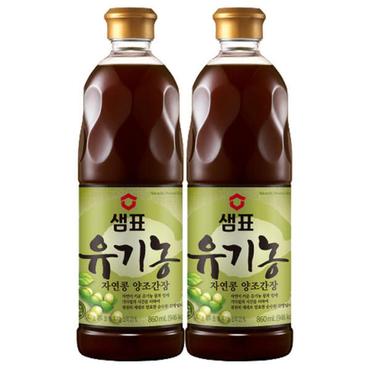  샘표 유기농자연콩 양조간장, 860ml, 2개