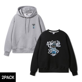 [2PACK] 앨빈클로 MEOW CAT 후드티 맨투맨 2종 패키지