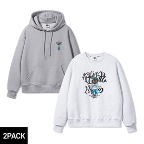 [2PACK] 앨빈클로 MEOW CAT 후드티 맨투맨 2종 패키지