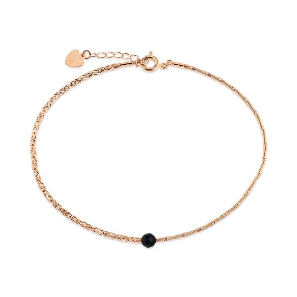 [비앤비골드] 14K 티탄 언발 블랙스피넬 사각컷 뱅글 팔찌 GTB41087