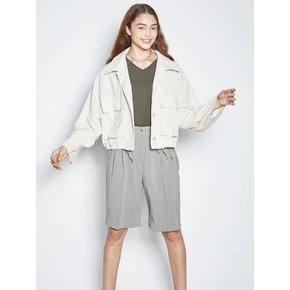 LINEN SHORT JACKET BEIGE