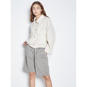 LINEN SHORT JACKET BEIGE