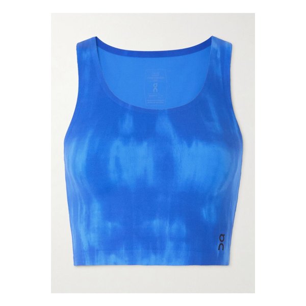 러닝 말리부 크롭 컷아웃 타이다이 스트레치  저지 탱크 블루 1647597360131948