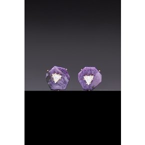 Charoite Core Poise Earrings [Option-Earclip 귀찌]