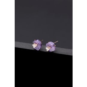 Charoite Core Poise Earrings [Option-Earclip 귀찌]