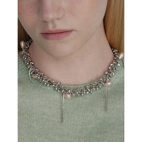Moonstruck Pink Hearts Necklace